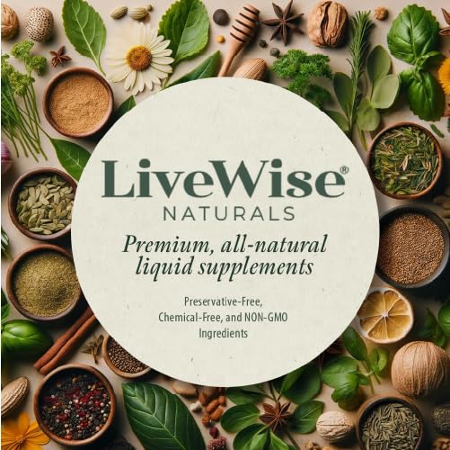 Live Wise Naturals D3 K2 drops sustainably sourced ingredients emphasized.