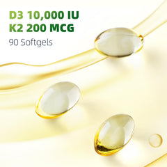 LIVEGIS bottle label showing D3 10,000 IU and MK-7 200 mcg
