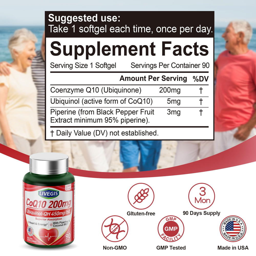 LIVEGIS CoQ10 with coconut MCT oil for better absorption