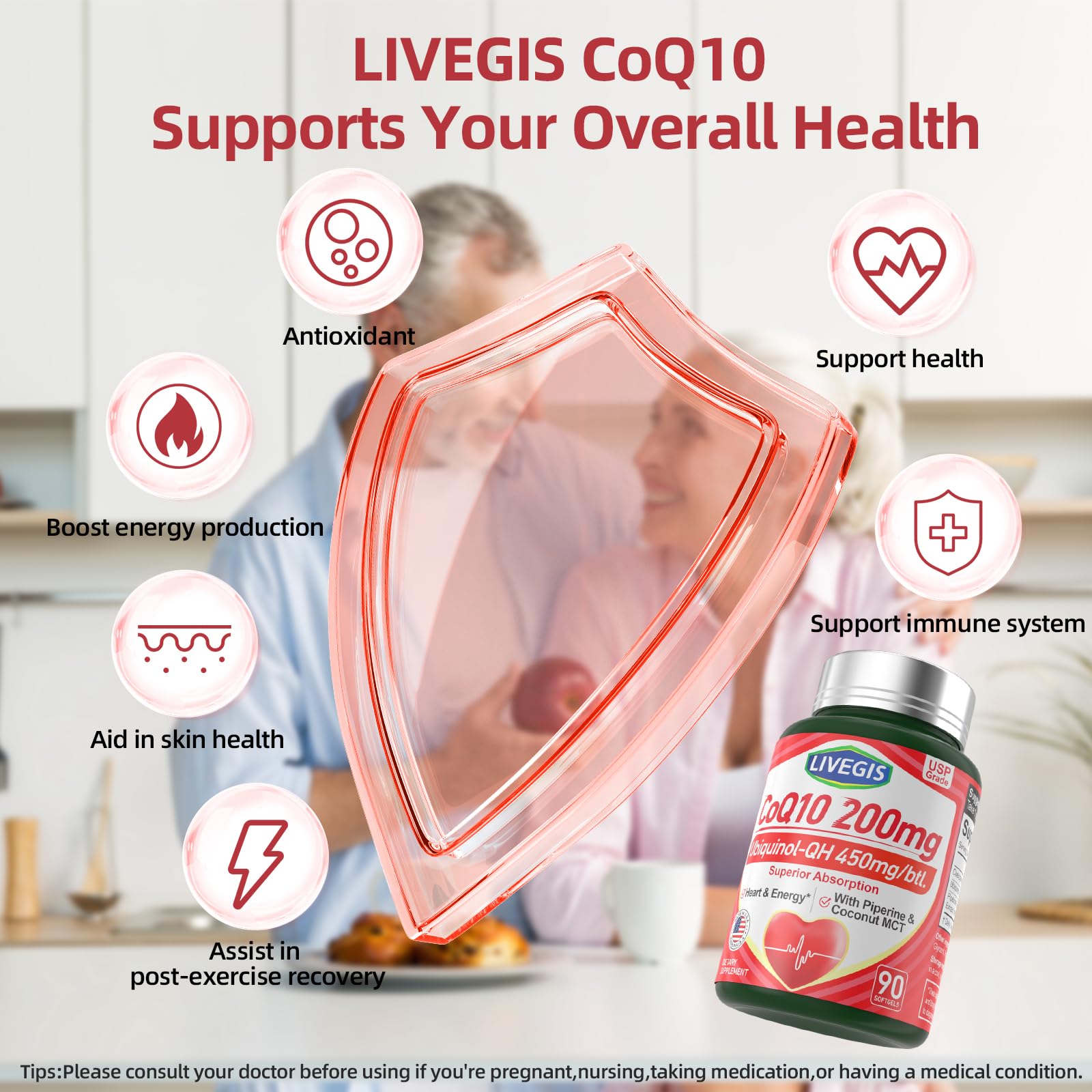LIVEGIS CoQ10 three-month supply ideal for subscriptions