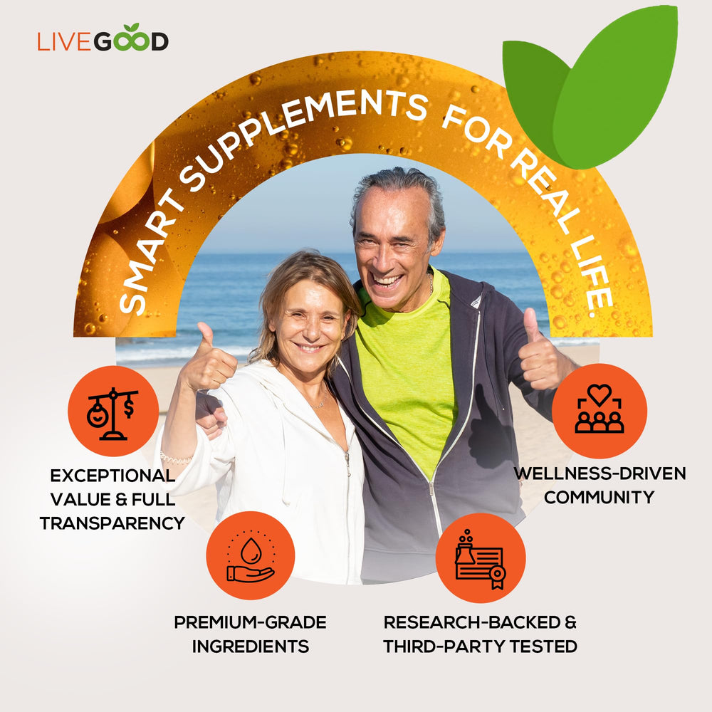 Daily-use setup with LiveGood Factor 4 illustrating a simple wellness routine