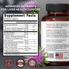 LIVEGOOD Liver Support ingredients label reveals milk thistle and turmeric blend