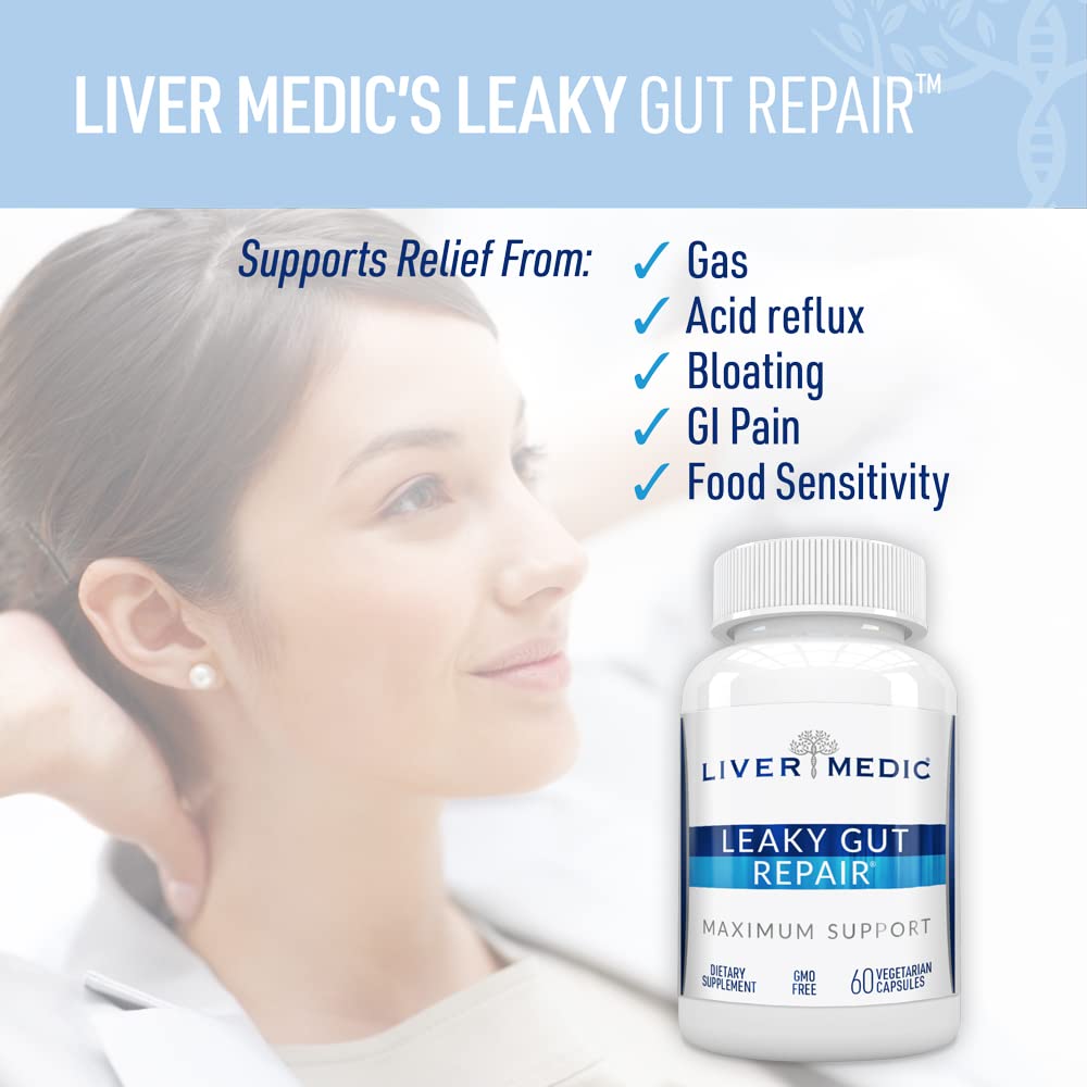Liver Medic Leaky Gut Repair gut-health-illustration conveys balanced digestion and daytime energy potential.