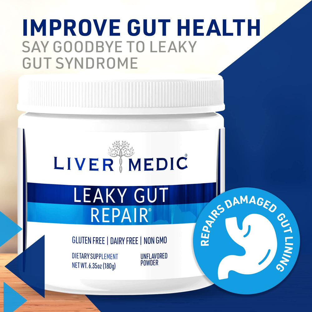 Liver Medic Leaky Gut Repair scoop included for easy dosing