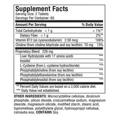 Close-up of Liverite Liver Aid bottle highlighting easy-to-take tablets.
