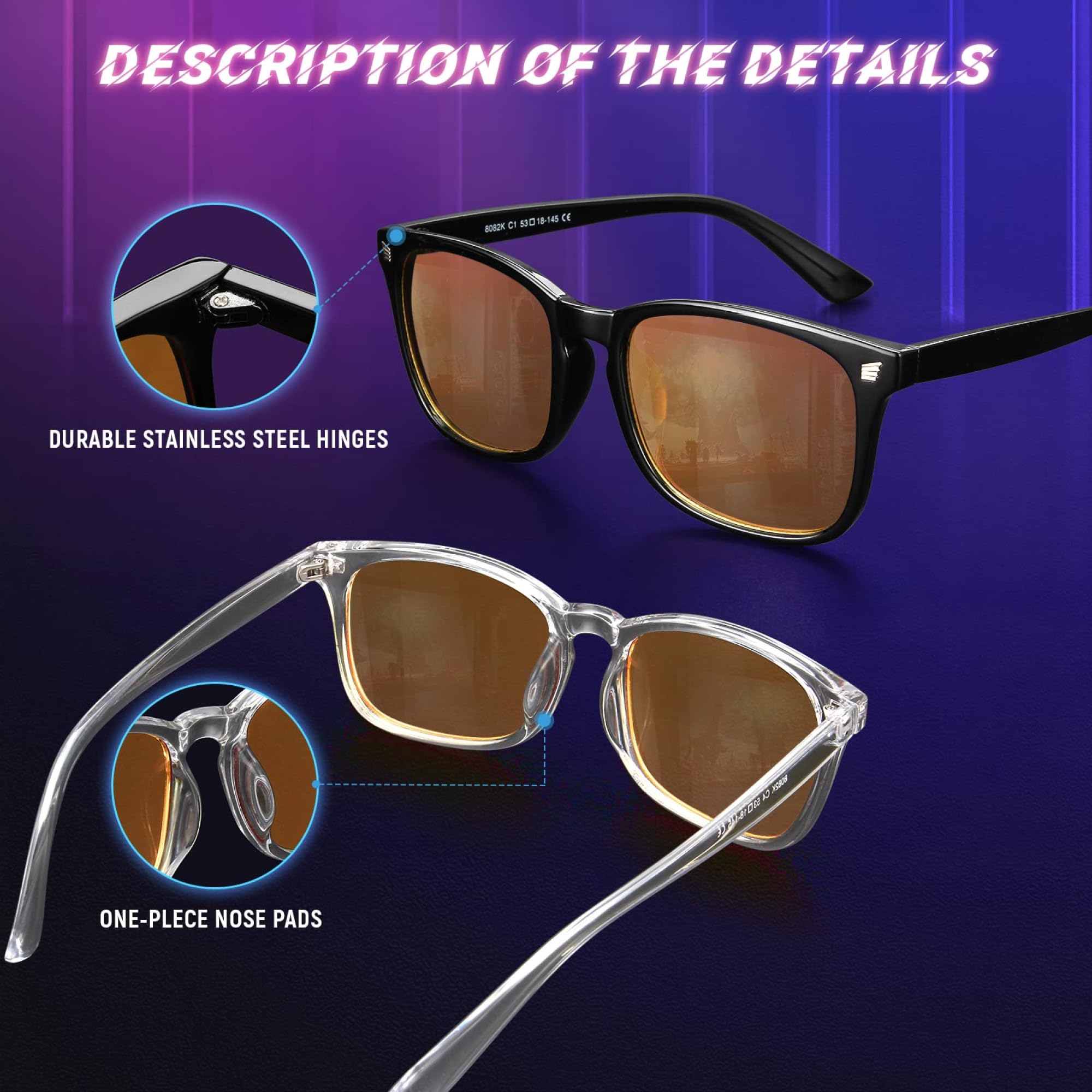 Livho anti-glare blue light glasses highlight clear visuals during late-night work.