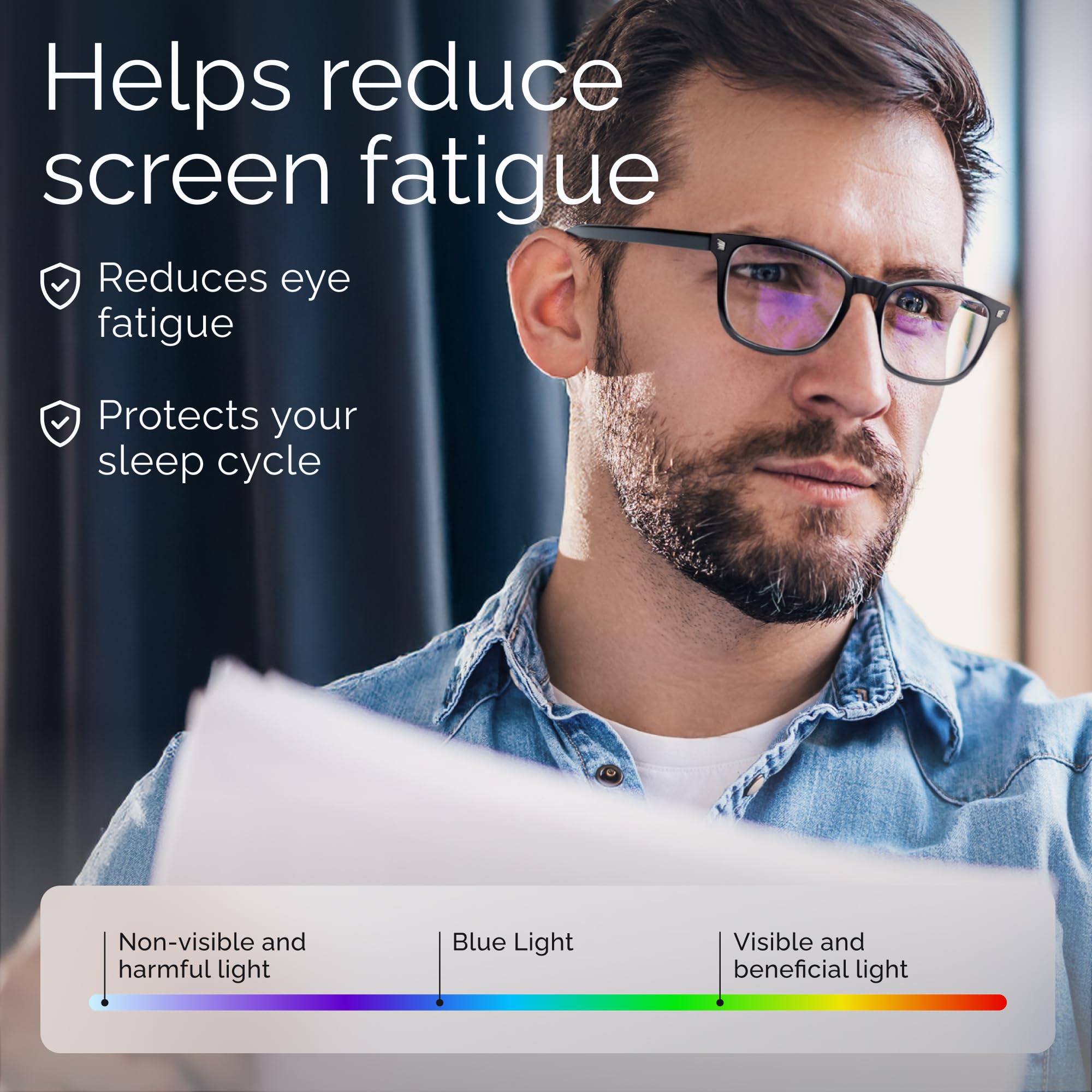 Livho blue light glasses desk scene non-prescription design for daily screen time