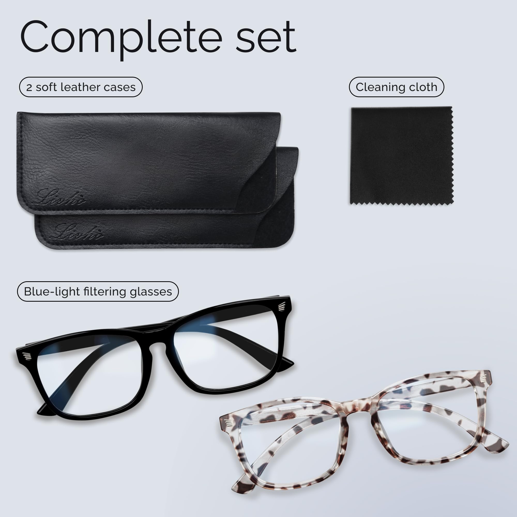 Livho fashionable blue light glasses on model blending style and tech.