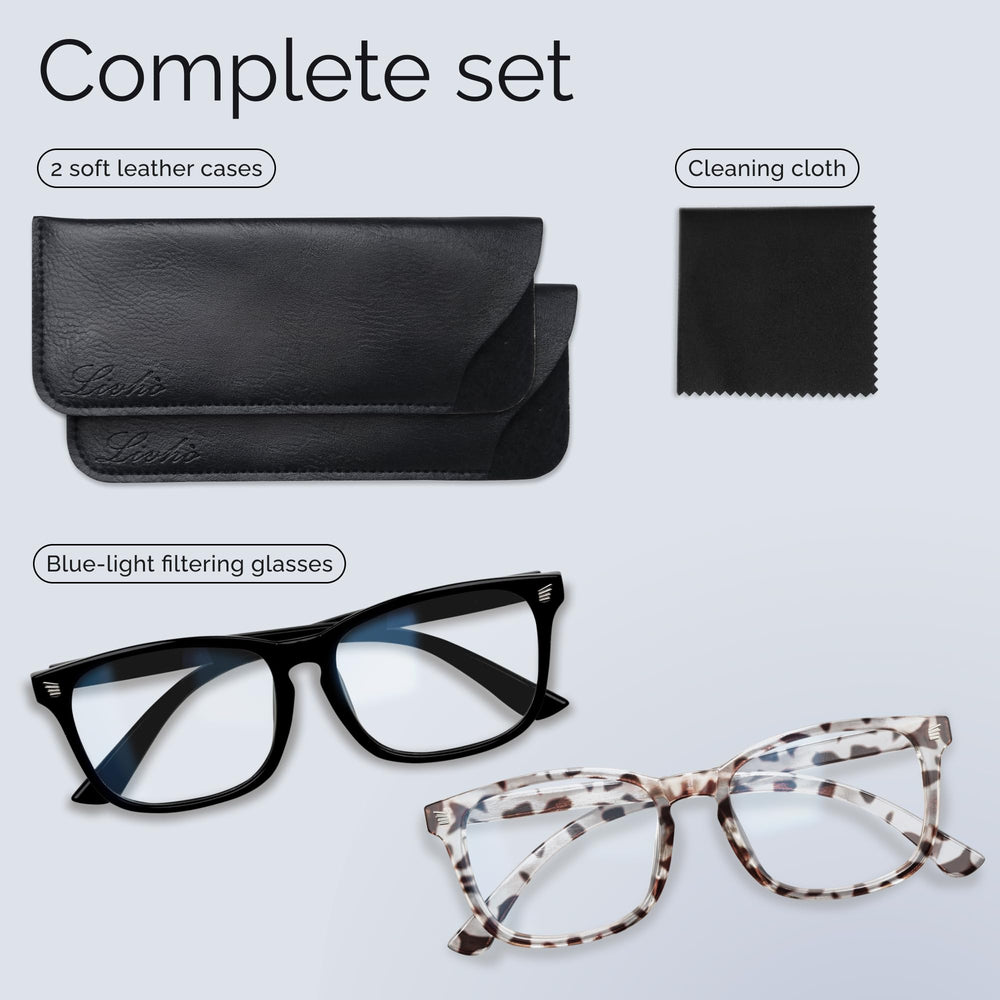 Livho fashionable blue light glasses on model blending style and tech.
