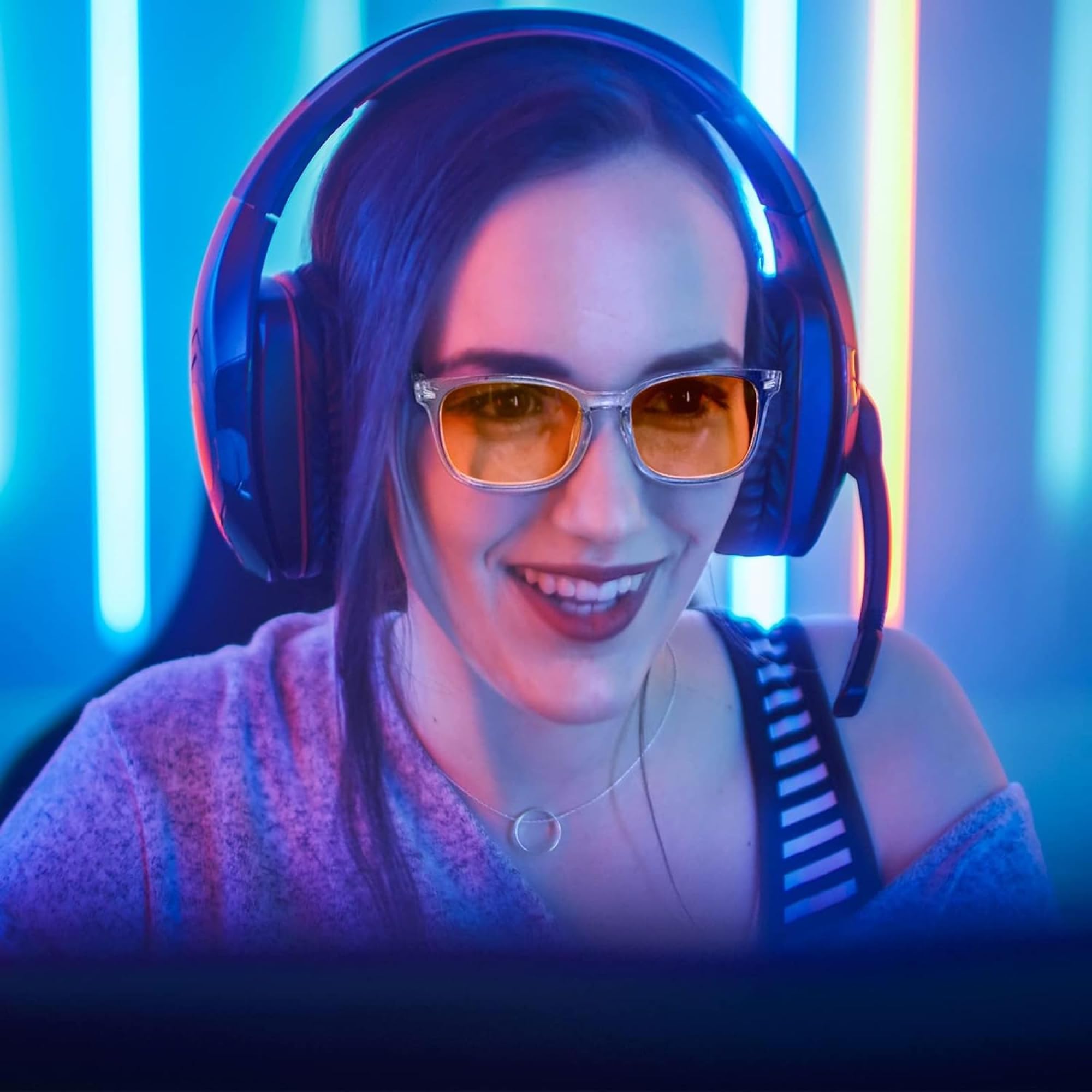 Livho high tech blue light glasses on desk with matte finish and comfortable fit.