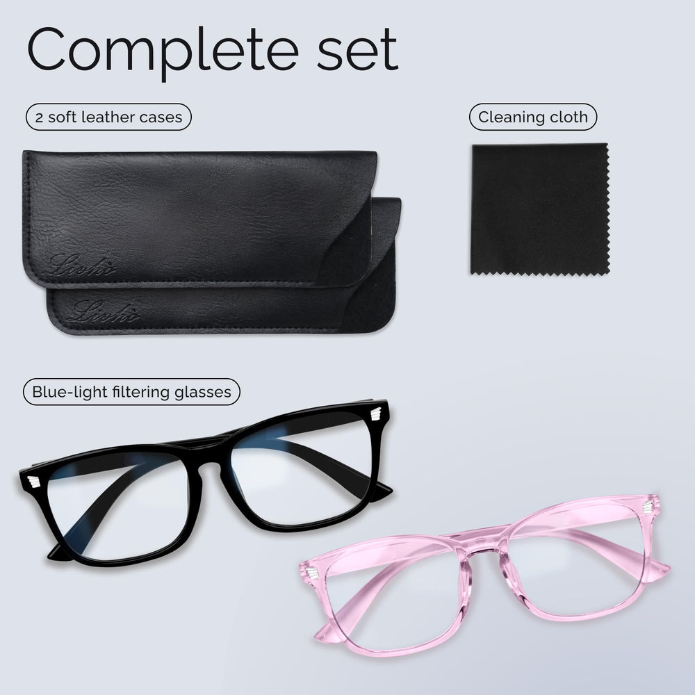 Livho work desk setup with blue light glasses ready for productive hours.