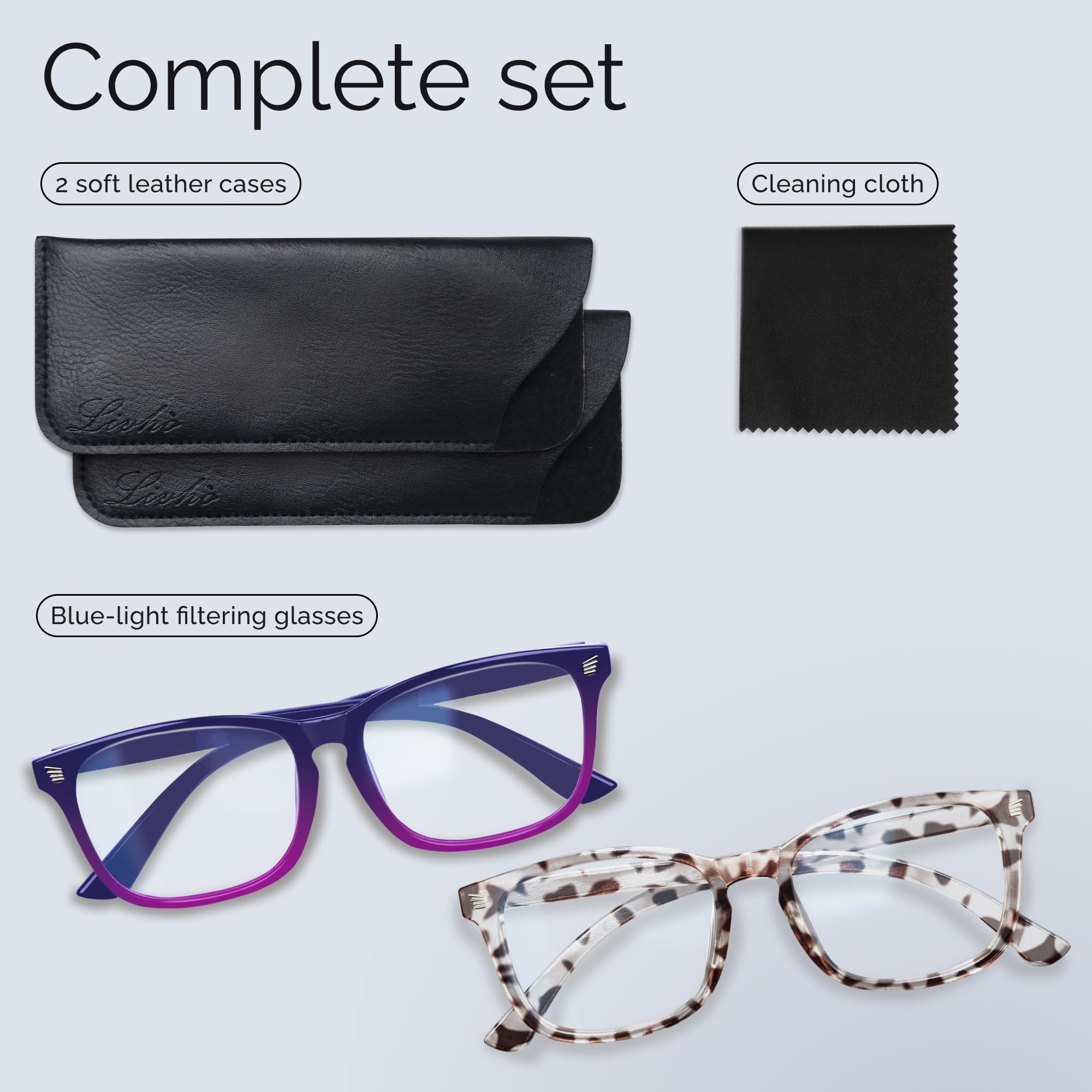 Livho sleek blue light glasses offer screen protection during long sessions.