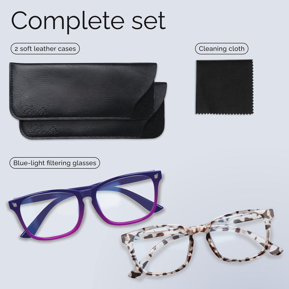 Livho sleek blue light glasses offer screen protection during long sessions.
