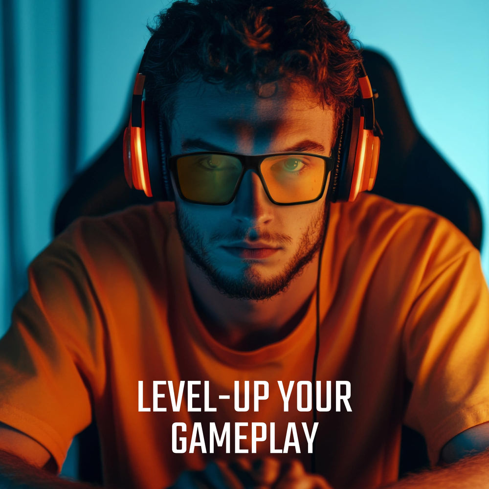 Livho Titan Gaming Glasses blue light blocking lens highlights glare reduction during late-night work