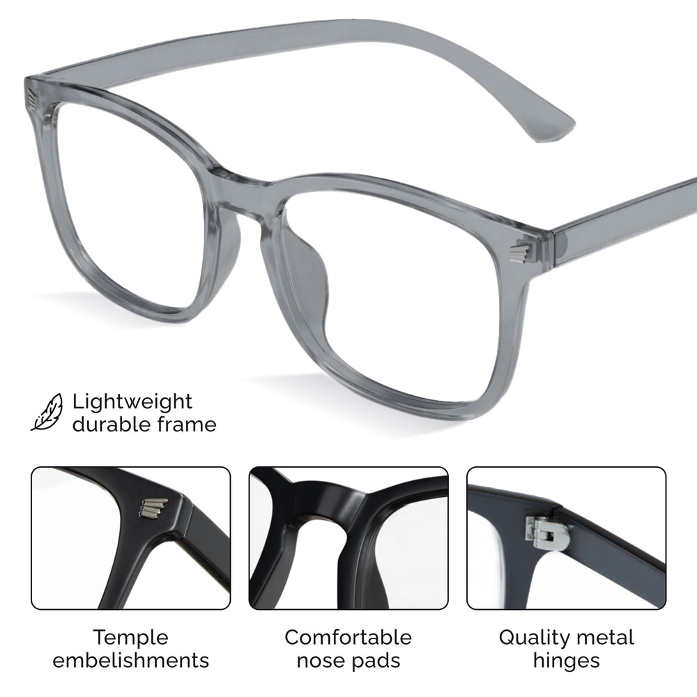 Livho transparent blue light glasses for crisp digital viewing.