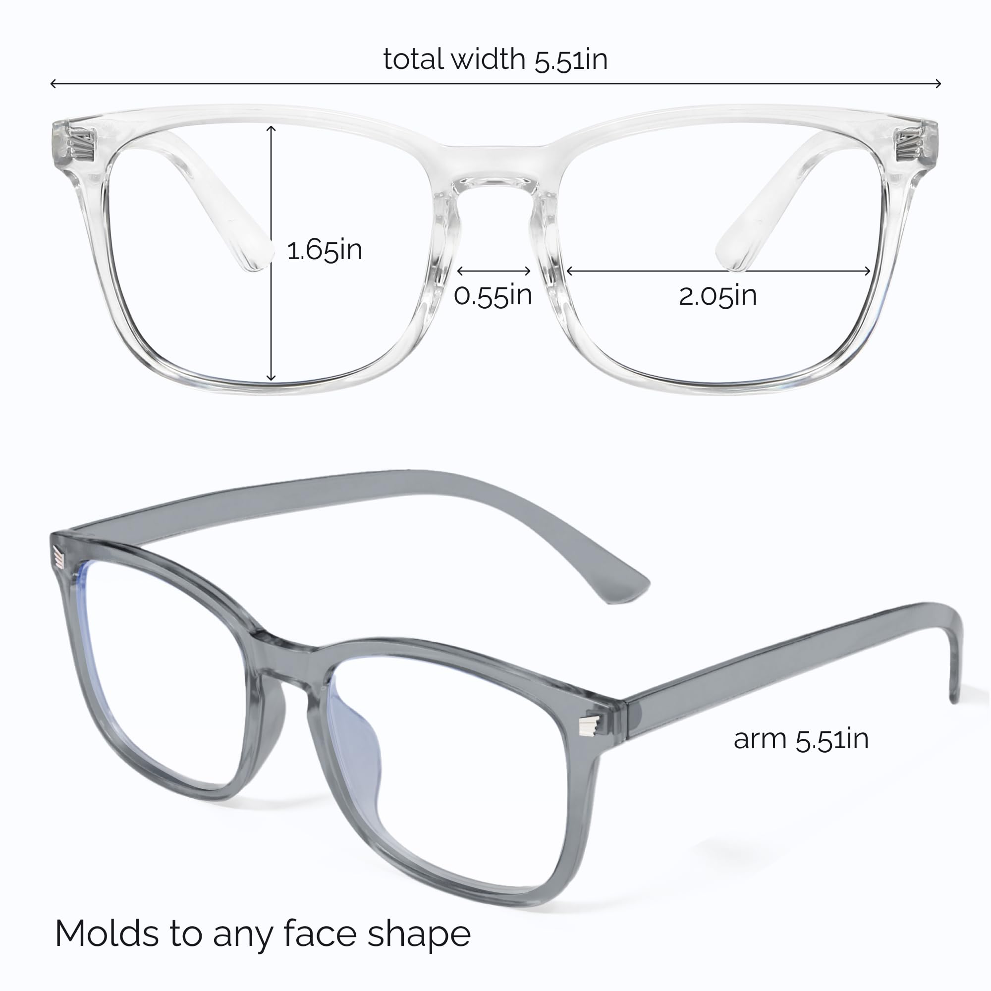 Livho ultra-lightweight nylon frame provides all-day wear without fatigue.