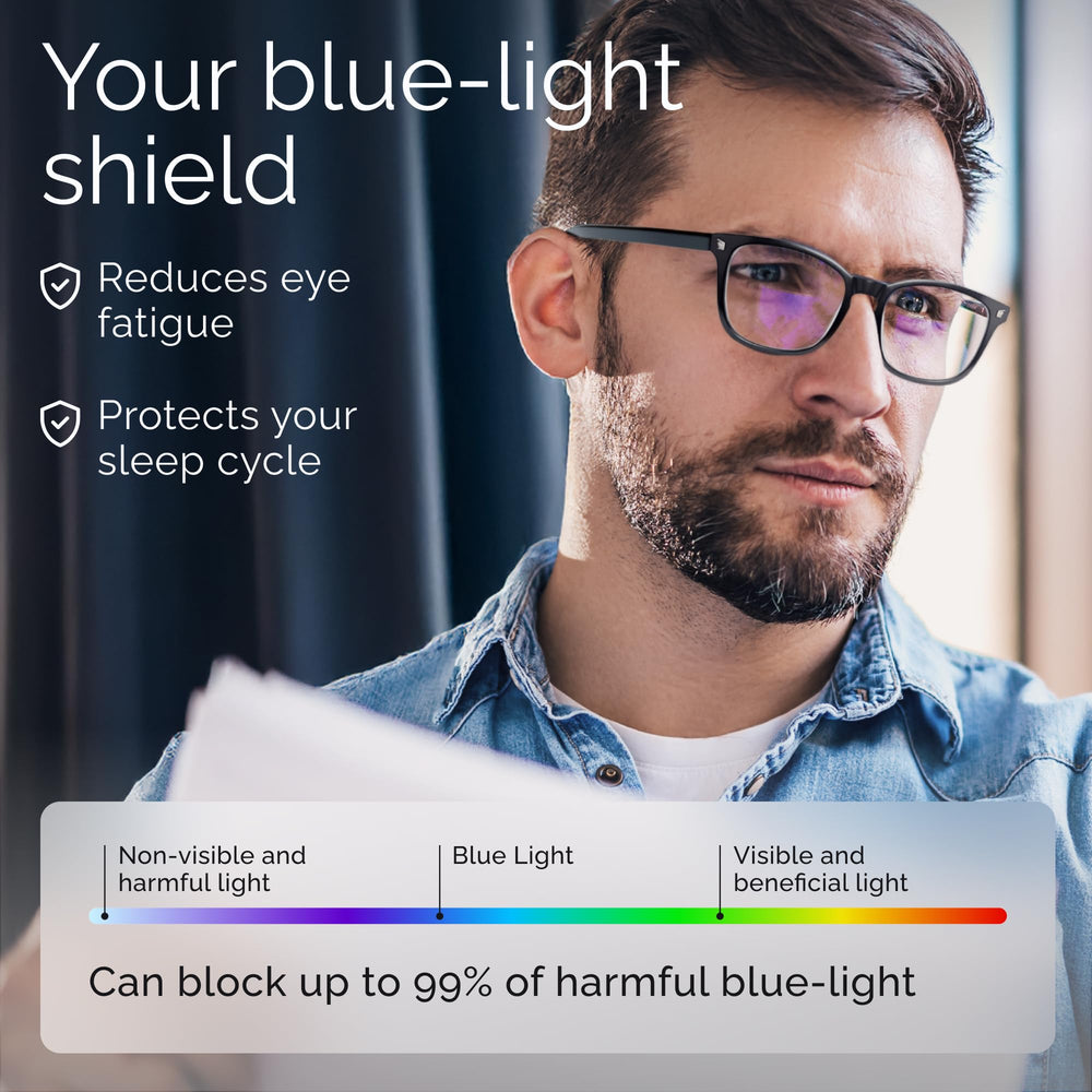 Livho unisex blue light glasses frame blends style with screen protection.