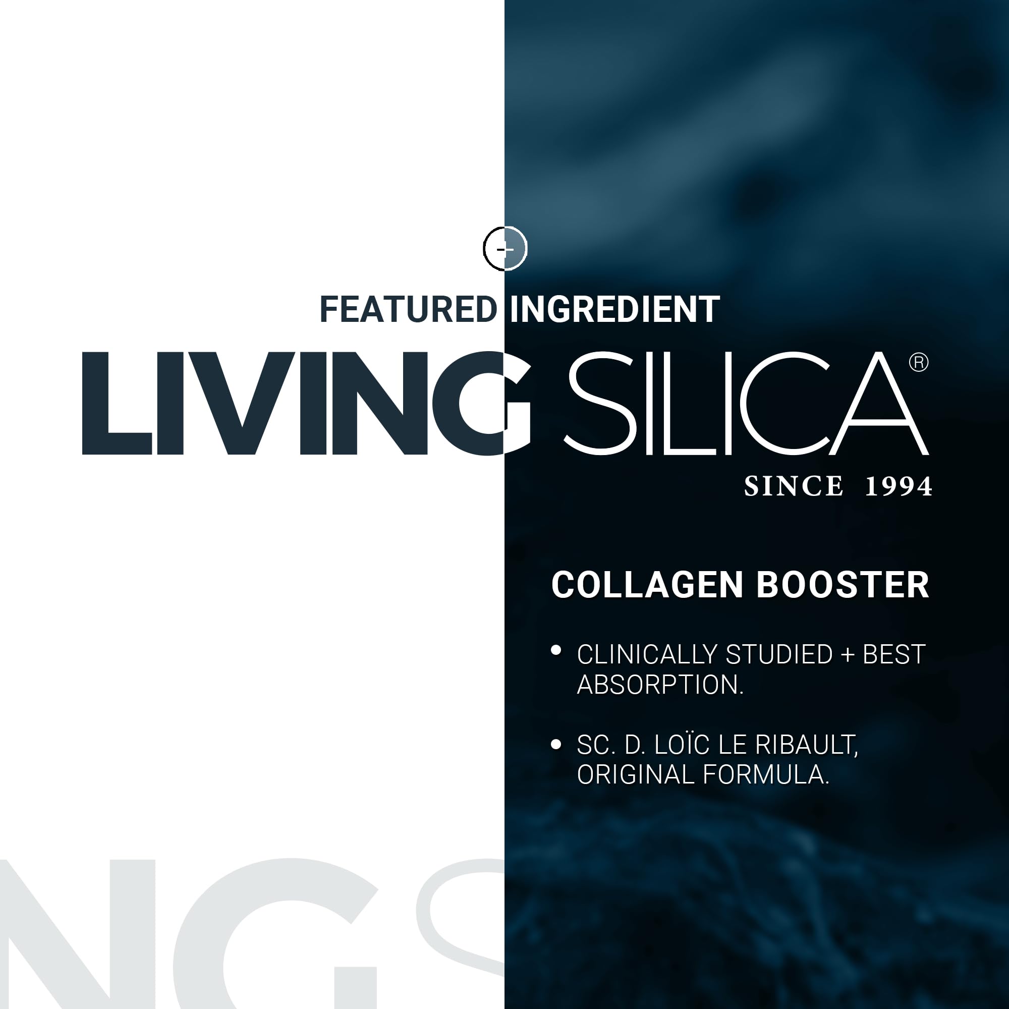 Living Silica vanity setup showcases skin and hair enhancement opportunities with silica.