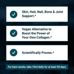 Living Silica daily-use serving illustration highlights vegan silica benefits.