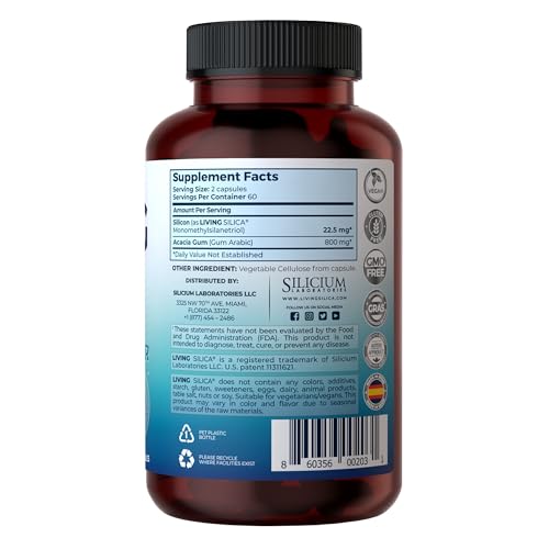 Living Silica ORGONO capsules closeup highlights easy daily intake for skin, hair, and nails.