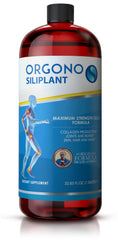 Orgono Living Silica Siliplant bottle front showing vegan collagen support for joints and skin.