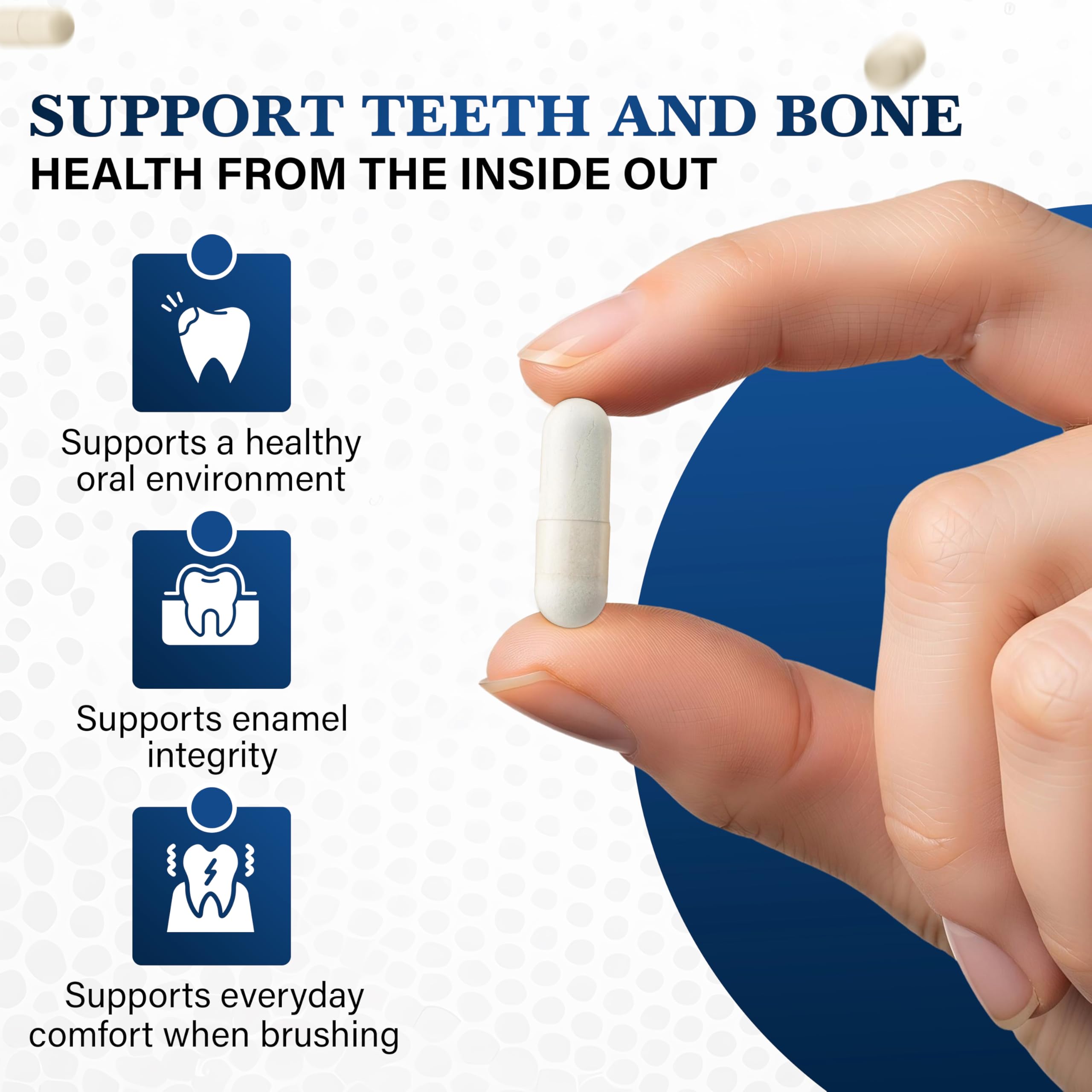 Living Well with Dr. Michelle Mineral balance illustration emphasizes calcium, magnesium, and trace minerals for bone support.