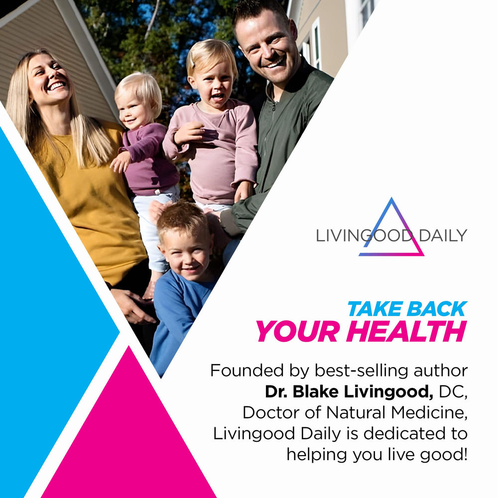 Livingood Daily collagen powder ingredients label highlighting grass-fed collagen and pea protein.