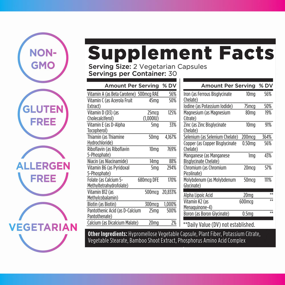 Bottle with scoop of Livingood Daily methylated multivitamin suggests a simple daily regimen with meals.