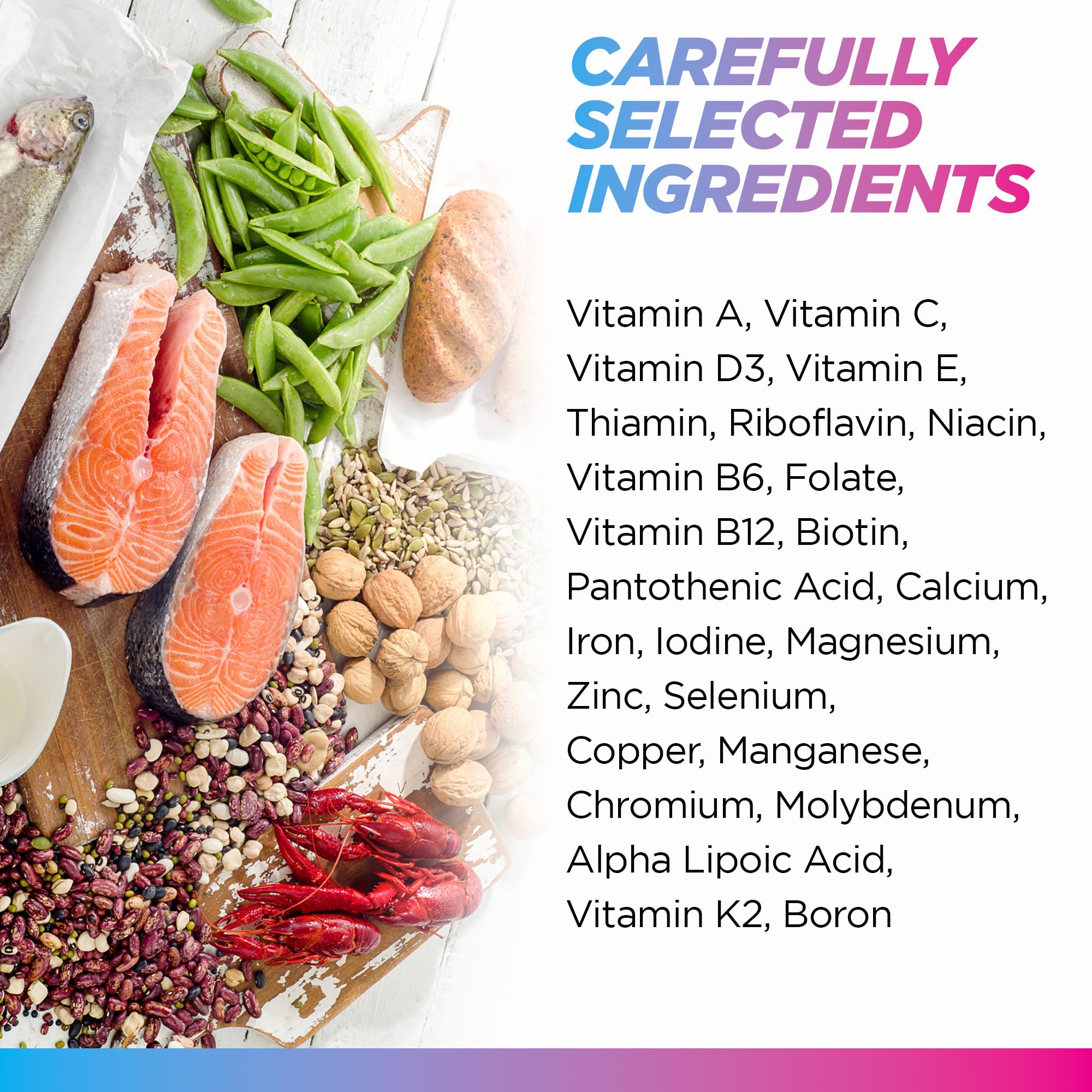 Label on Livingood Daily methylated multivitamin emphasizes allergen-free, gluten-free formulation.