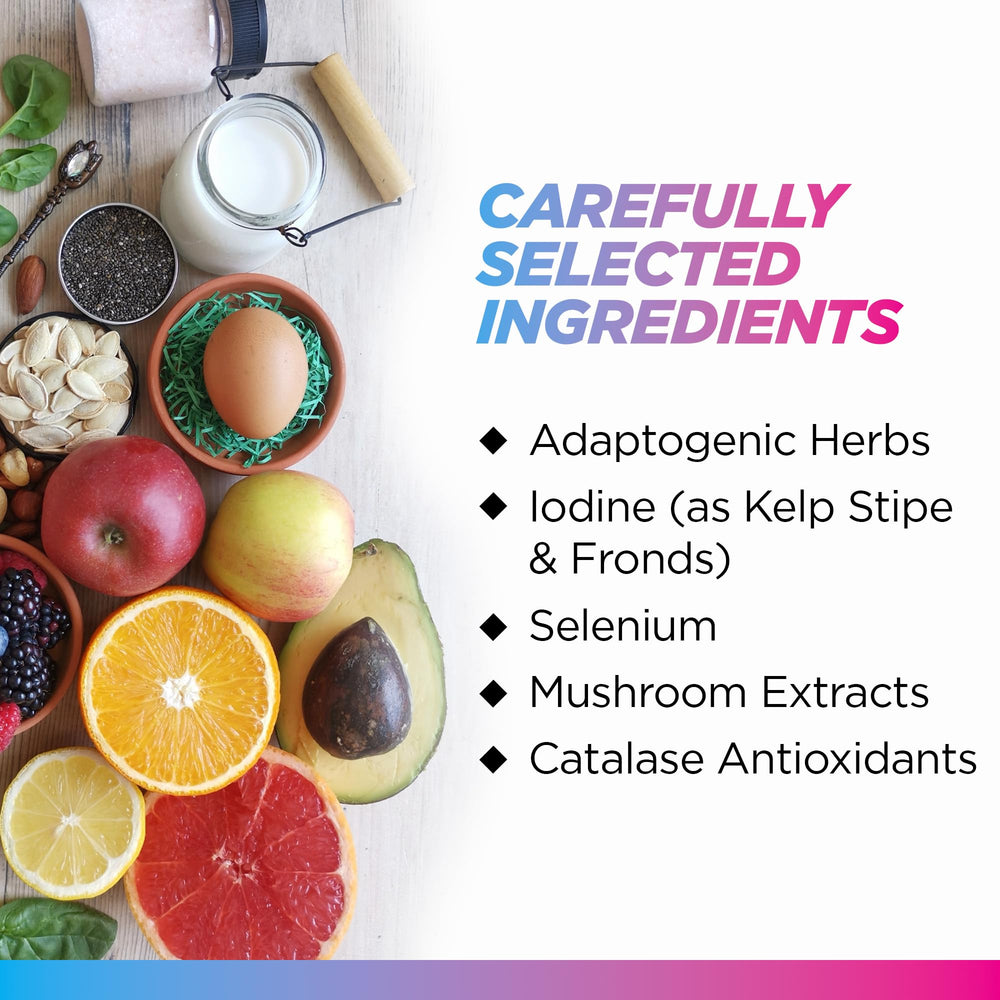 Kelp-derived iodine and selenium in Livingood Daily Thyroid Support.