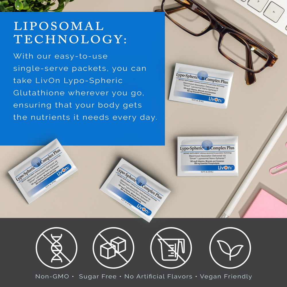 LivOn Liposomal B Complex packet usage for quick intake.