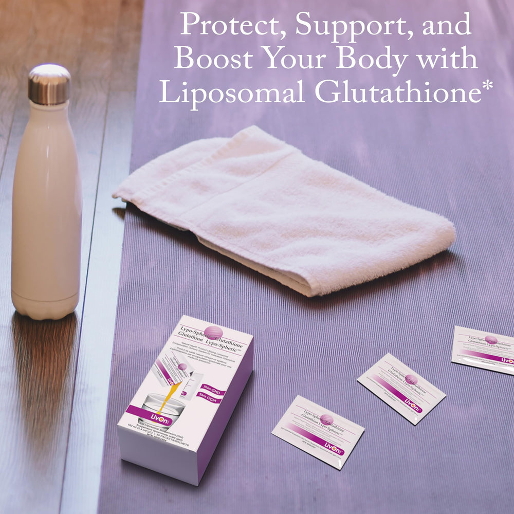 LivOn Glutathione packets being dispensed for convenient daily use