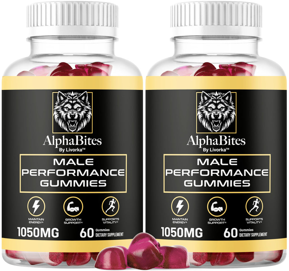 LIVORKA Alpha Bites 2-pack front view for convenient daily energy support.