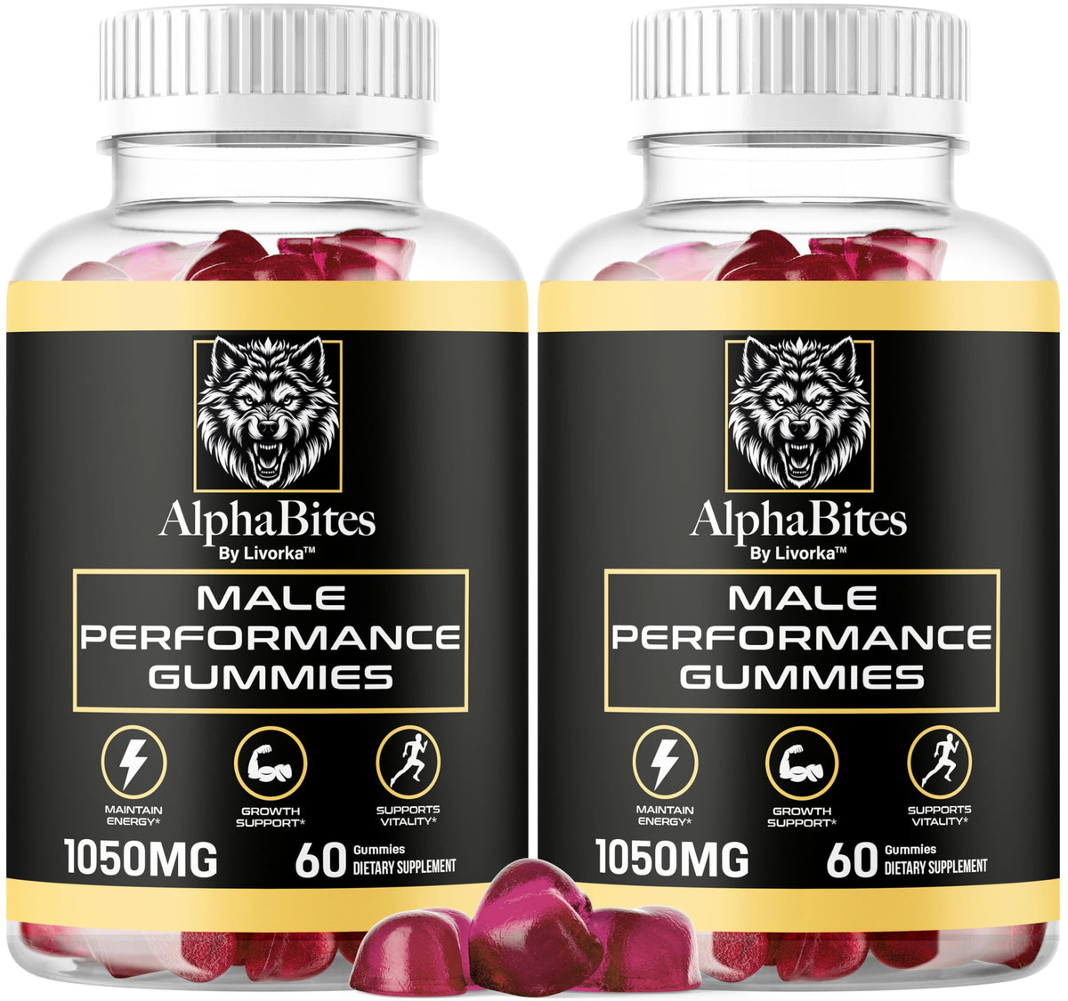 LIVORKA Alpha Bites 2-pack front view for convenient daily energy support.
