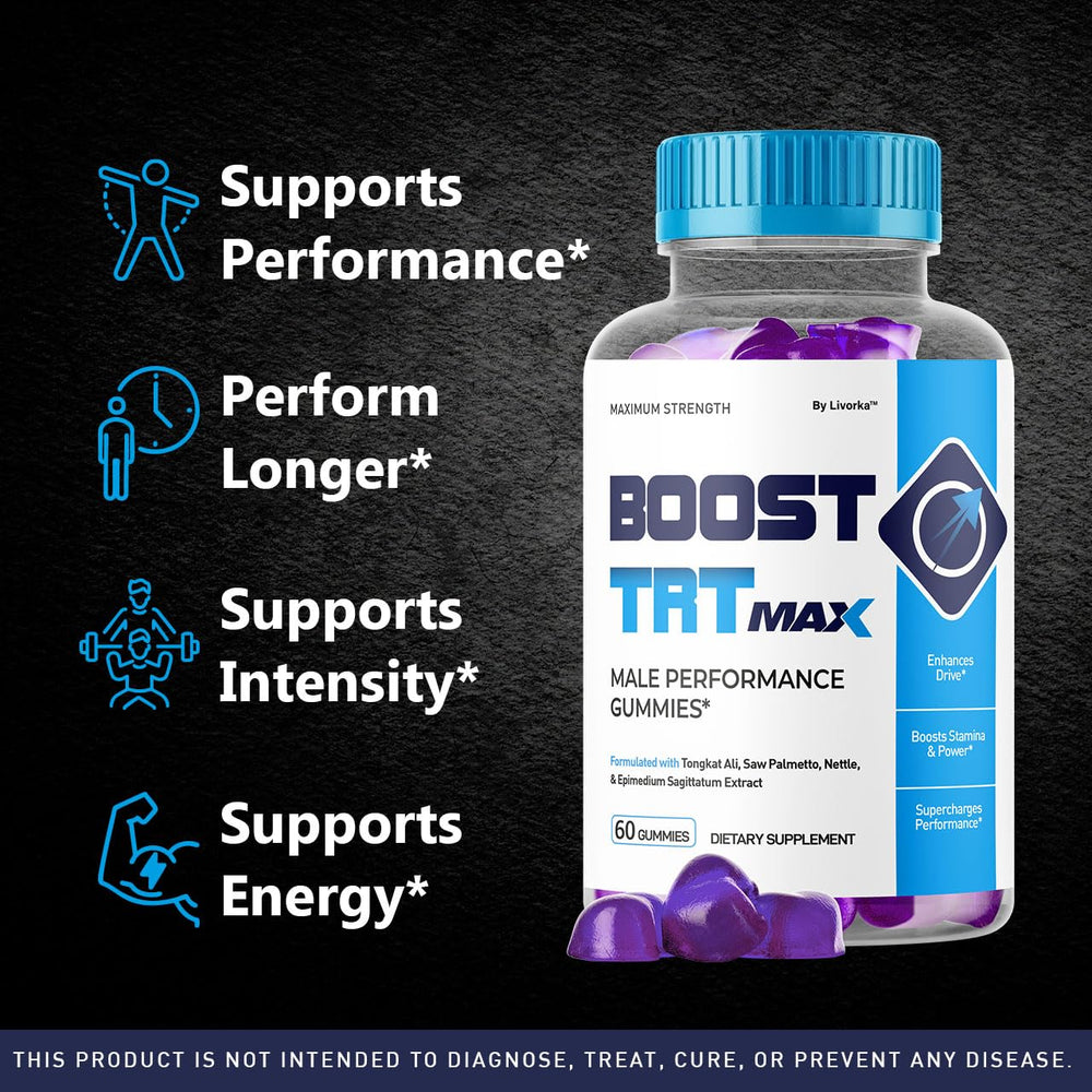 LIVORKA Boost TRT Max bottle back label highlighting USA GMP quality