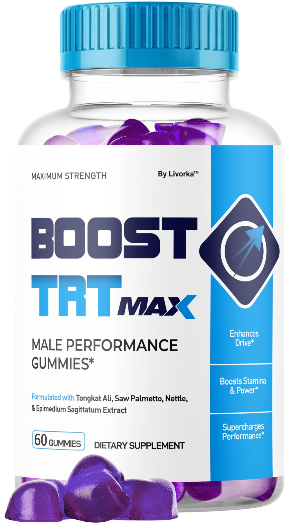LIVORKA Boost TRT Max bottle front view for daily energy support