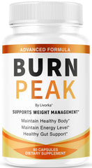 LIVORKA Burn Peak bottle front, premium wellness support for daily energy