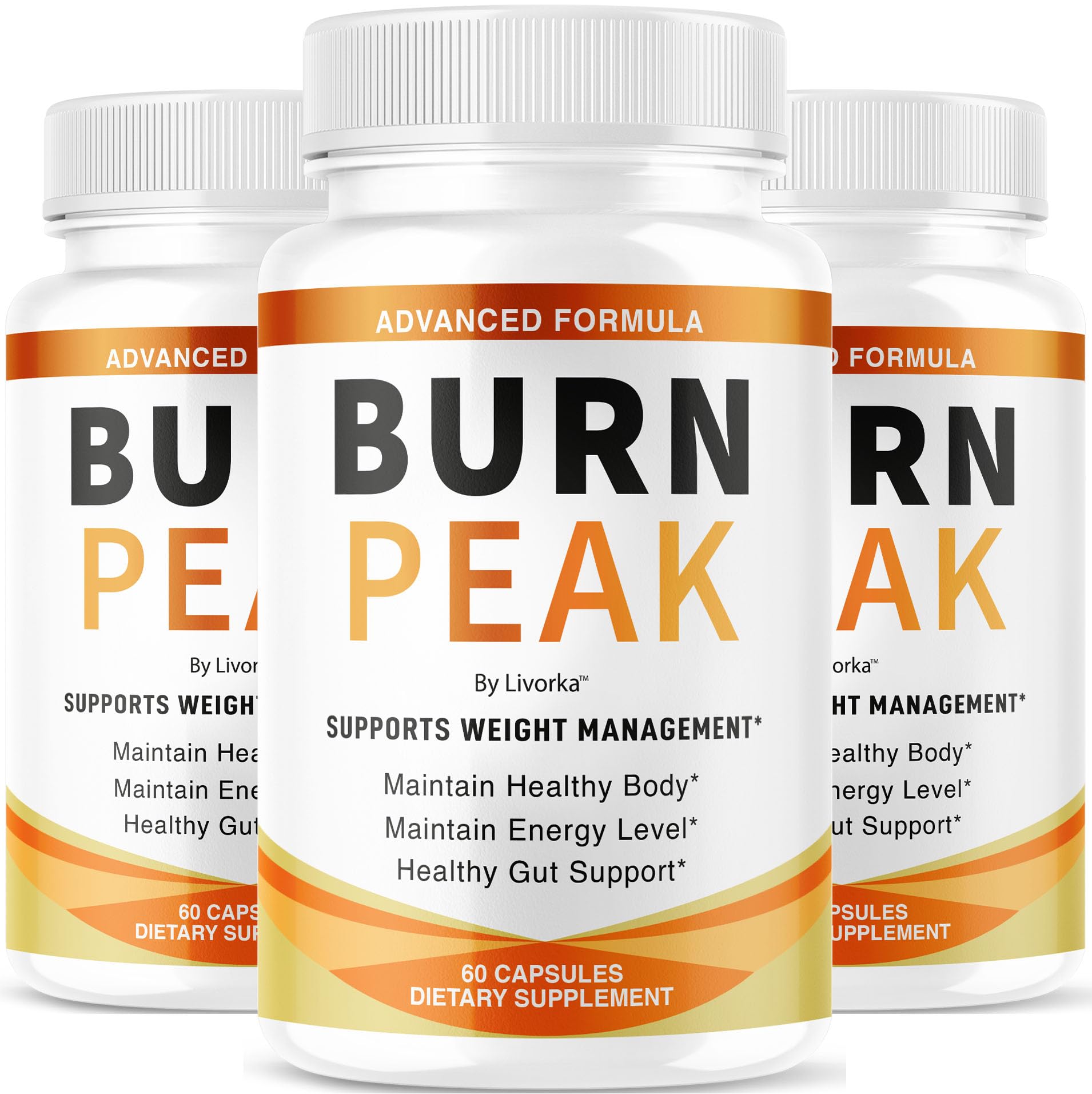 LIVORKA Burn Peak capsules front view for daily wellness support