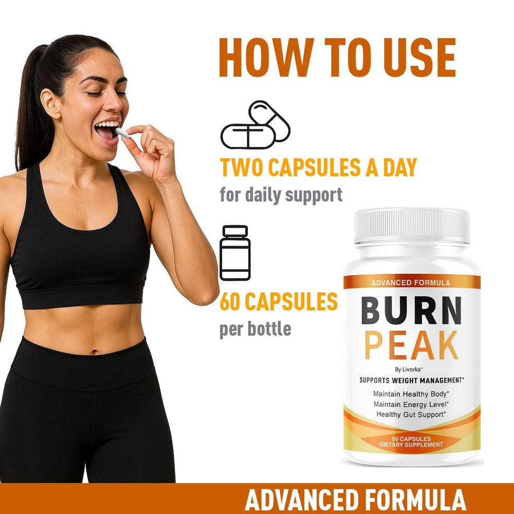 LIVORKA Burn Peak capsules natural ingredients scene for balanced energy