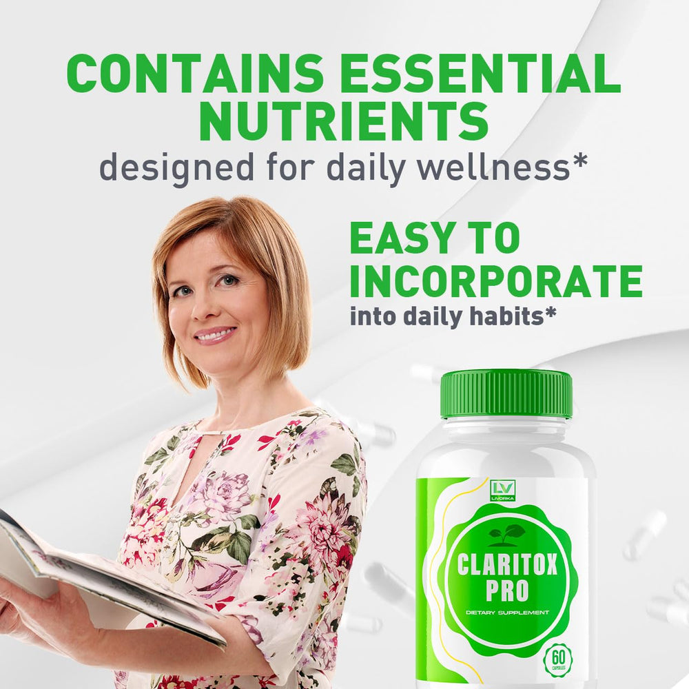 Livorka Claritox Pro label print view, highlighting product branding and reliability.