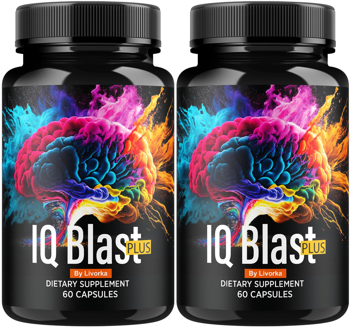 LIVORKA IQ Blast Plus bottle front shows premium wellness packaging.