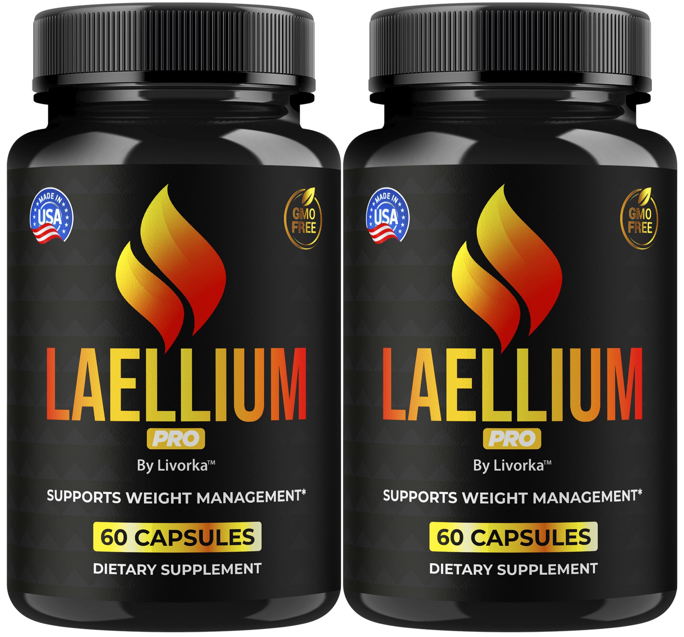 LIVORKA Laellium Pro pills bottle close-up for daily wellness support.