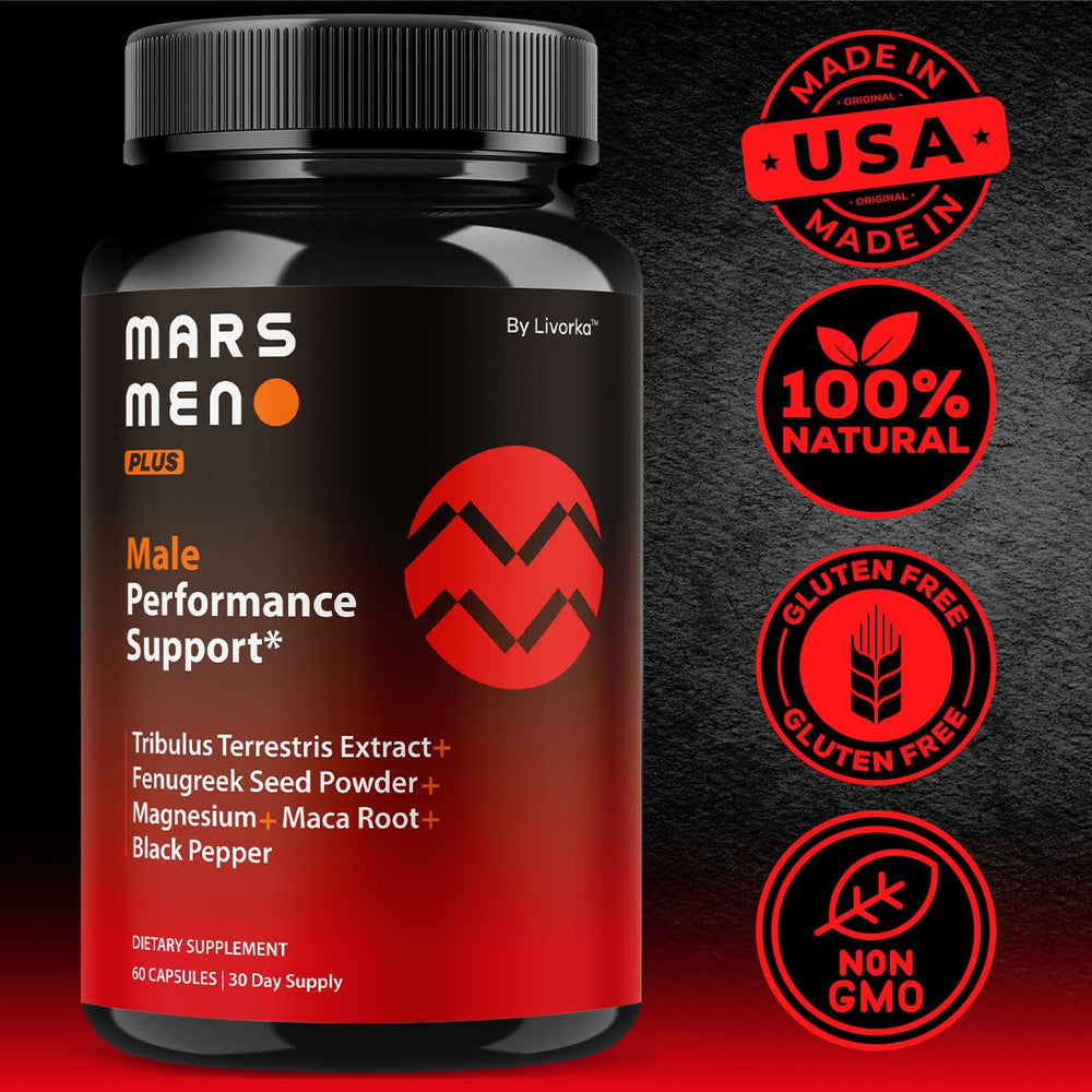 LIVORKA Mars Men Plus capsules pour showing convenient daily intake.