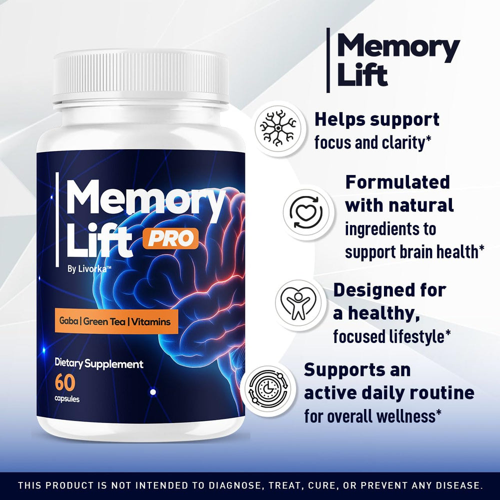 LIVORKA Memory Lift Pro bottle cap close-up showing easy-to-swallow capsule use