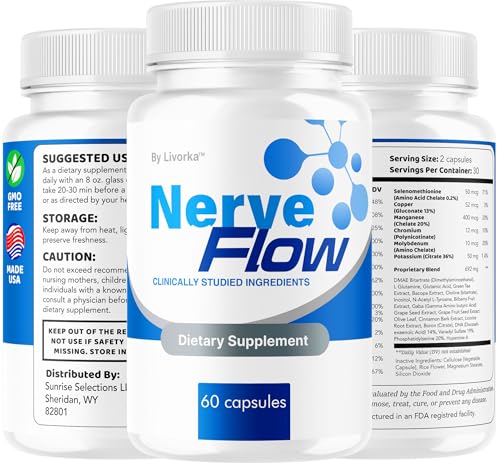 LIVORKA Nerve Flow bottle and capsules together for daily wellness