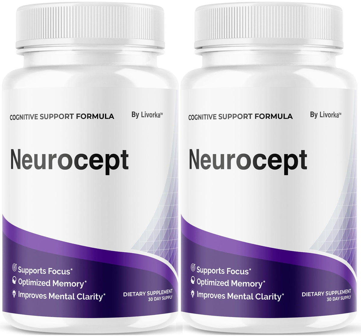 LIVORKA Neurocept bottle-front image promoting daily focus and mental clarity.