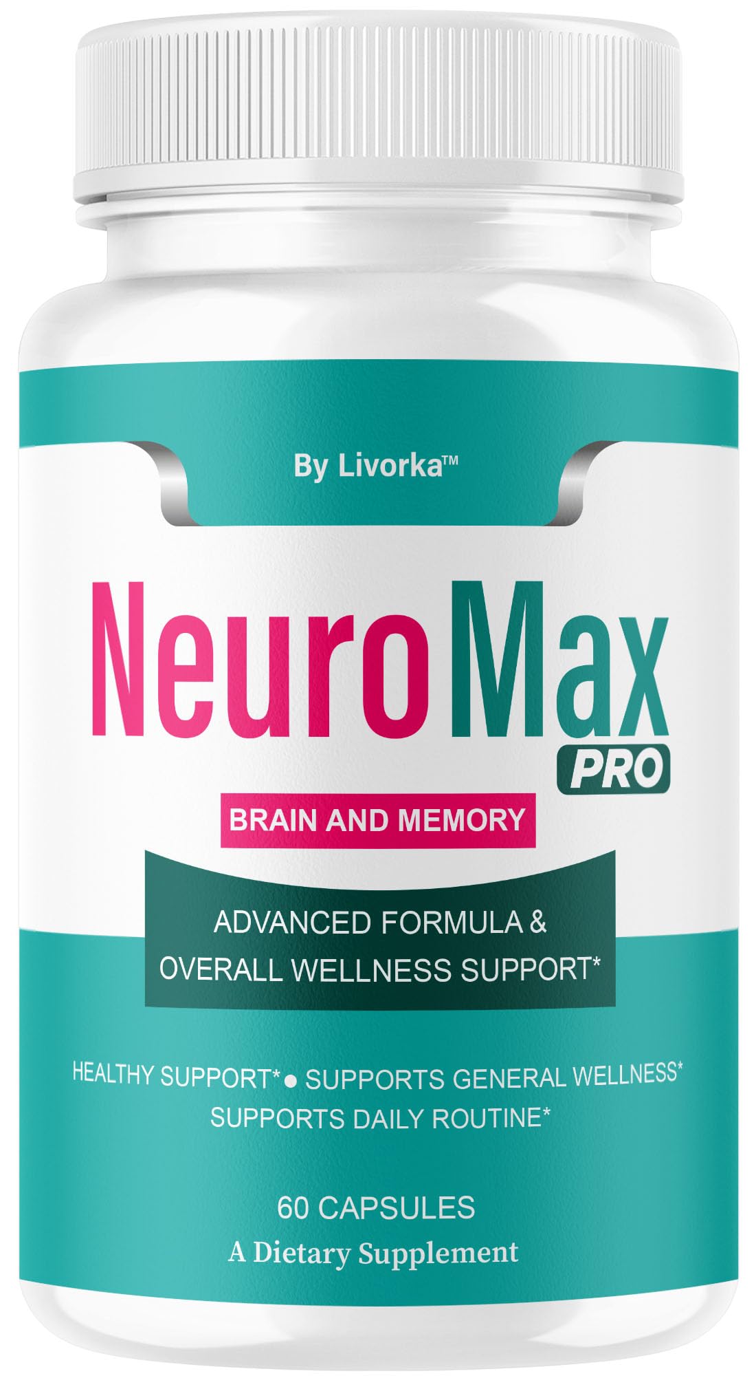 LIVORKA Neuromax Pro bottle front view for daily brain support potential.