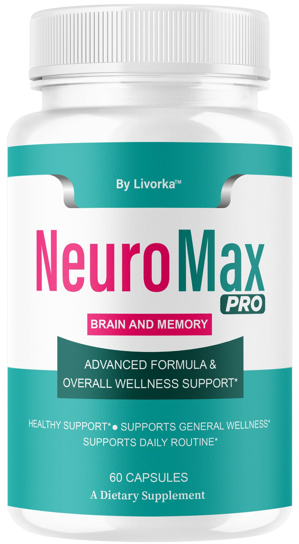 LIVORKA Neuromax Pro bottle front view for daily brain support potential.