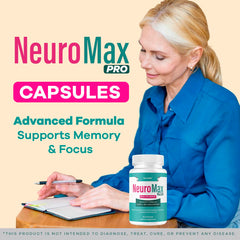 LIVORKA Neuromax Pro bottle label closeup showing ingredients and dosage for memory focus.