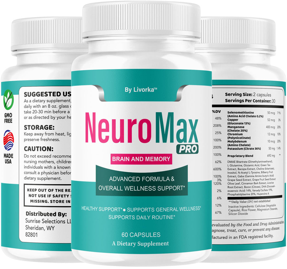 LIVORKA Neuromax Pro packaging shows a 5-month supply for steady routines.